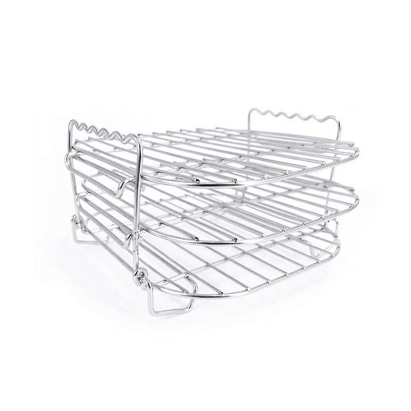 Stainless Steel Airfryers Three Layer Rack Versatile Square Roasting Grill with Skewers Baking Tray
