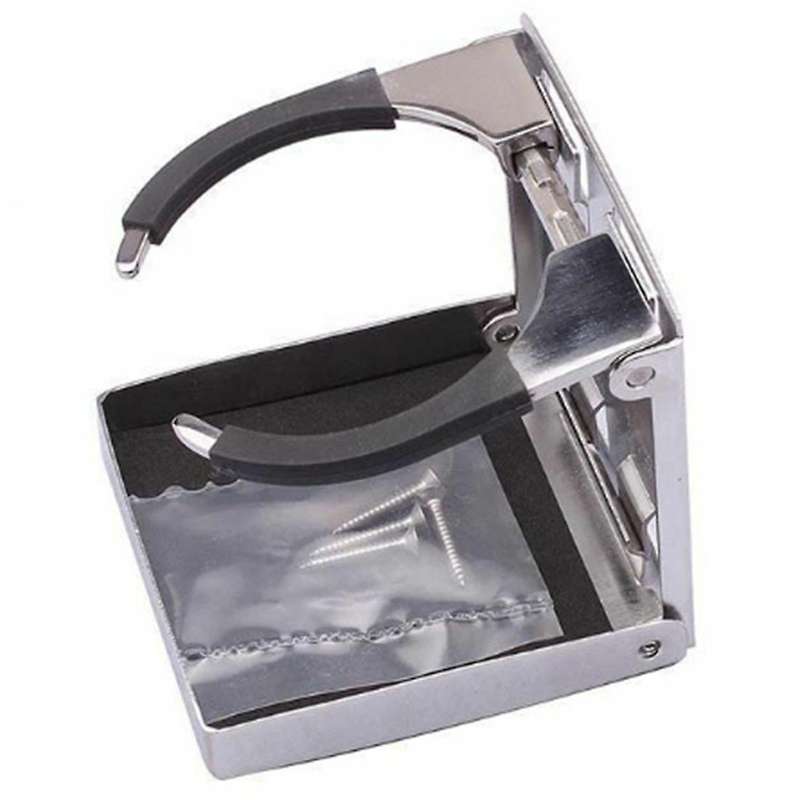 Stainless Steel Adjustable Folding Drink Holders Marine/Boat/Caravan/Car