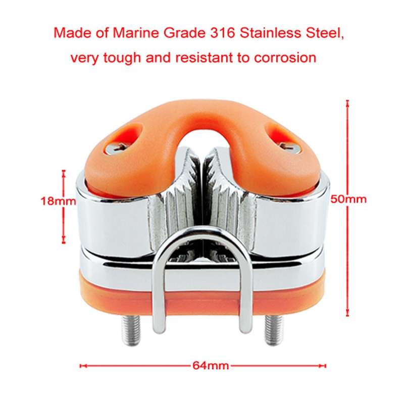 Stainless Steel Ball Bearing Cam Cleat Equipment Marine Boat Fast Entry Rope Wire Fairlead Sailing A