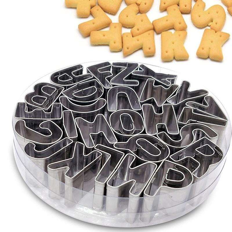 Stainless Steel Alphabet Letter Cookie Mold Biscuit Number Cutter Set Cake Decorating Moulds Fondan