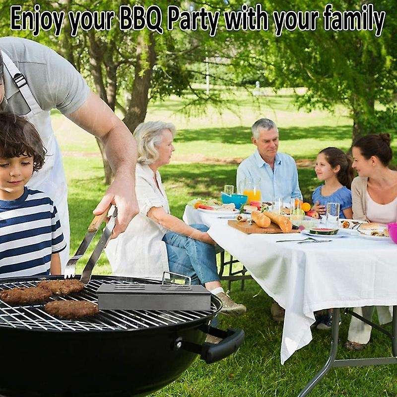 Stainless Steel Barbecue Smoking Box for Sawdust Barbecue Gas Barbecue Grill or Charcoal Barbecue A
