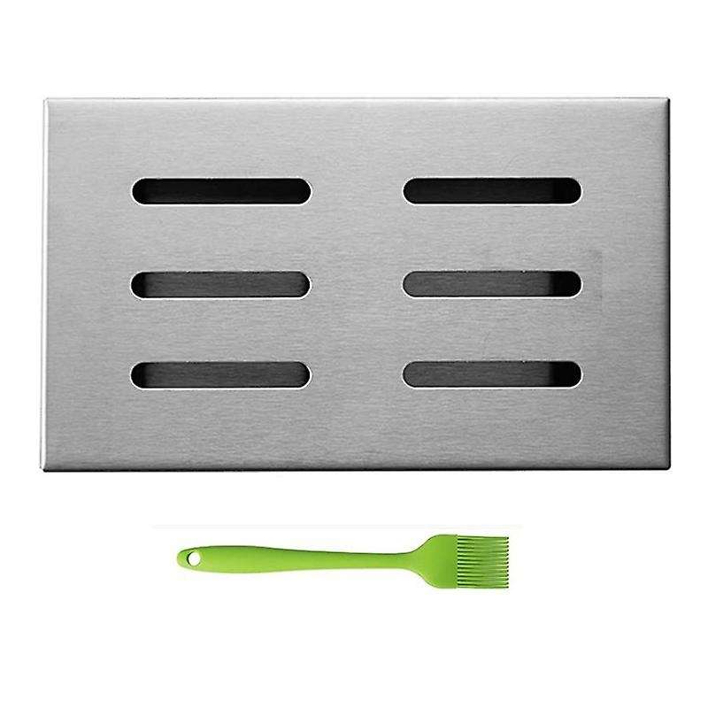 Stainless Steel Barbecue Smoking Box for Sawdust Barbecue Gas Barbecue Grill or Charcoal Barbecue A