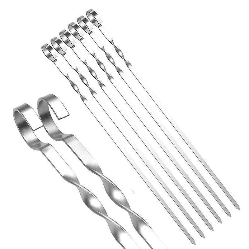 Stainless Steel Bbq Meat Skewers Sticks with Storage Pouch Reusable Grilling Skewers Set and Baking