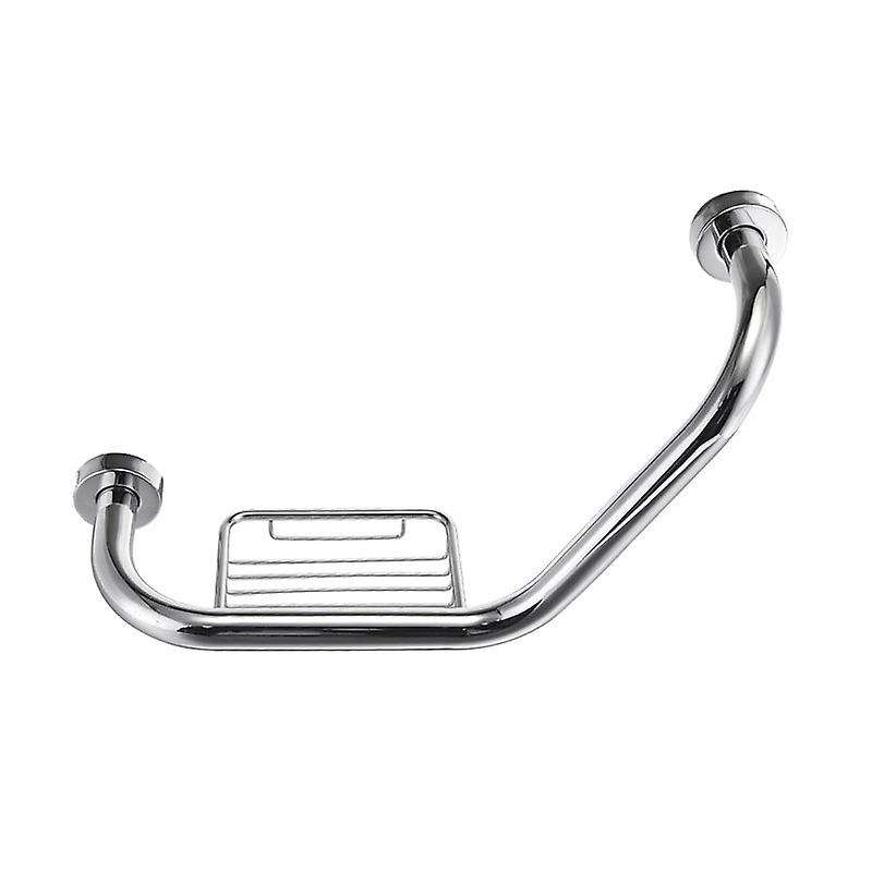 Stainless Steel Bathroom Grab Bar with Soap Holder Bathtub Safety Handle Bath Shower Tub Anti Slip H