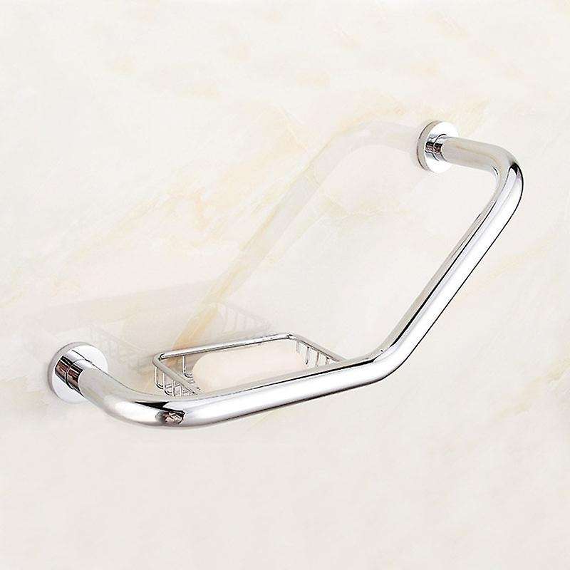 Stainless Steel Bathroom Grab Bar with Soap Holder Bathtub Safety Handle Bath Shower Tub Anti Slip H