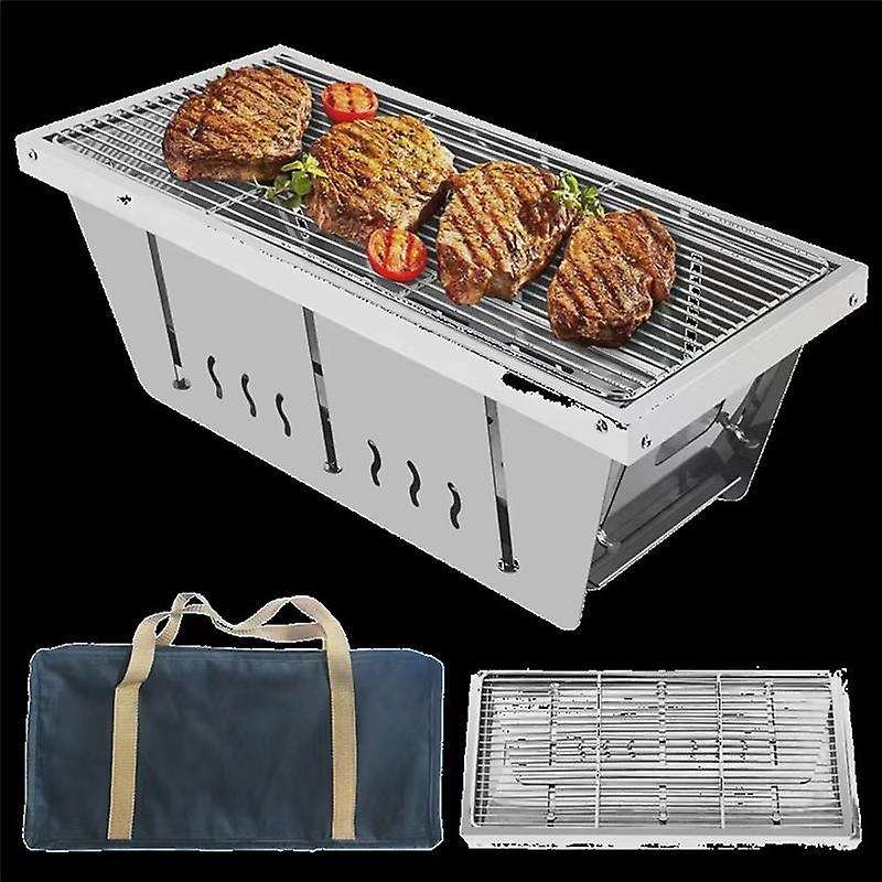 Stainless Steel Barbecue Outdoor Folding Portable Firewood Stove Charcoal Picnic Barbecue Rack