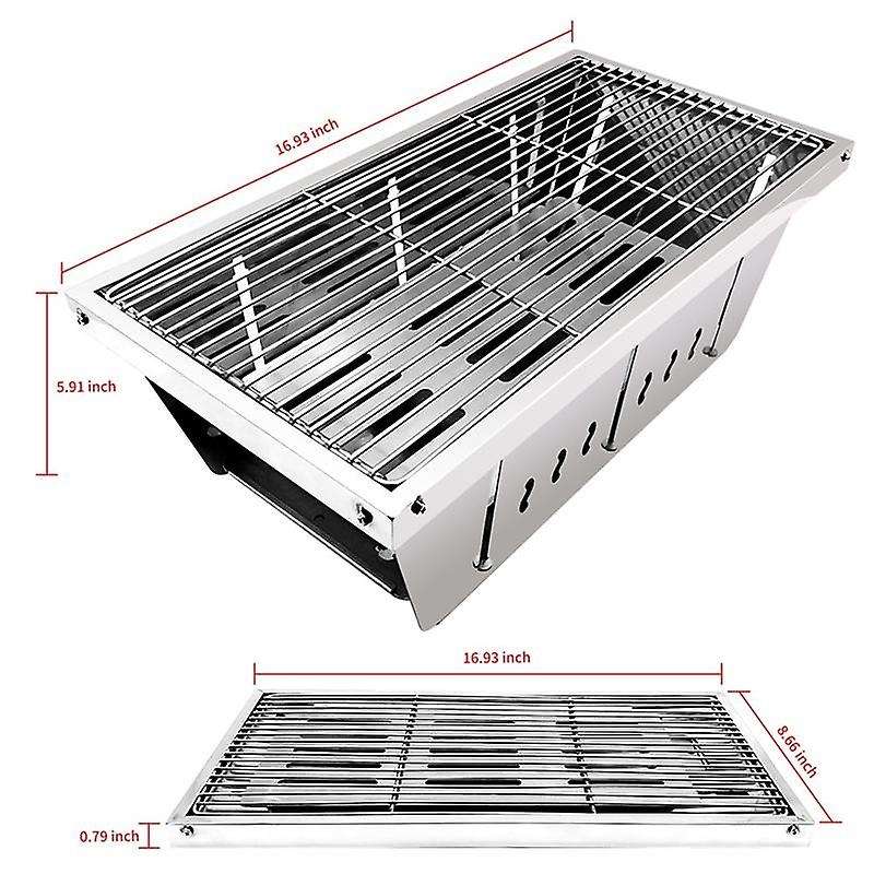 Stainless Steel Barbecue Outdoor Folding Portable Firewood Stove Charcoal Picnic Barbecue Rack