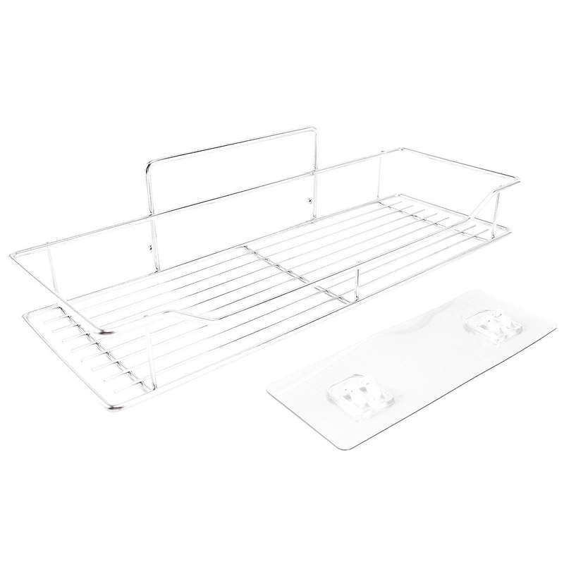 Stainless Steel Bathroom Storage Shelf Punch-Free Kitchen Bathroom Toilet Wall Hanging Storage Rack