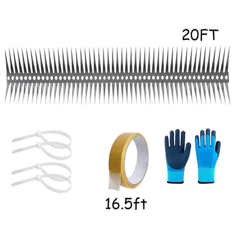 Stainless Steel Bird Spikes for Pigeons and Small Birds, Suitable for Roof Windowsills Fences Walls