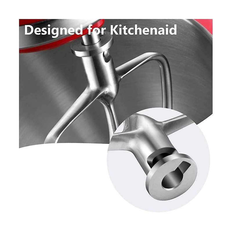 Stainless Steel Bowl Mixer Aid Paddle for 4.5-5quart Tilt Head Stand Mixer for Mixer Flour Cake