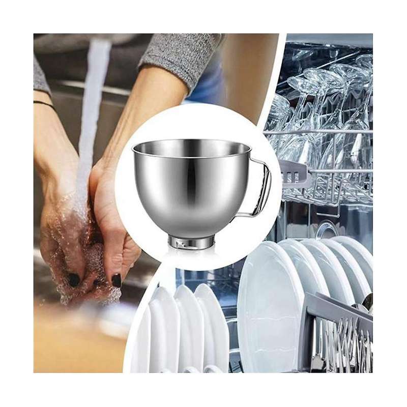 Stainless Steel Bowl Dough Hook for 4.5-5quart Tilt Head Stand Mixer for Mixer Mixer Flour Cake