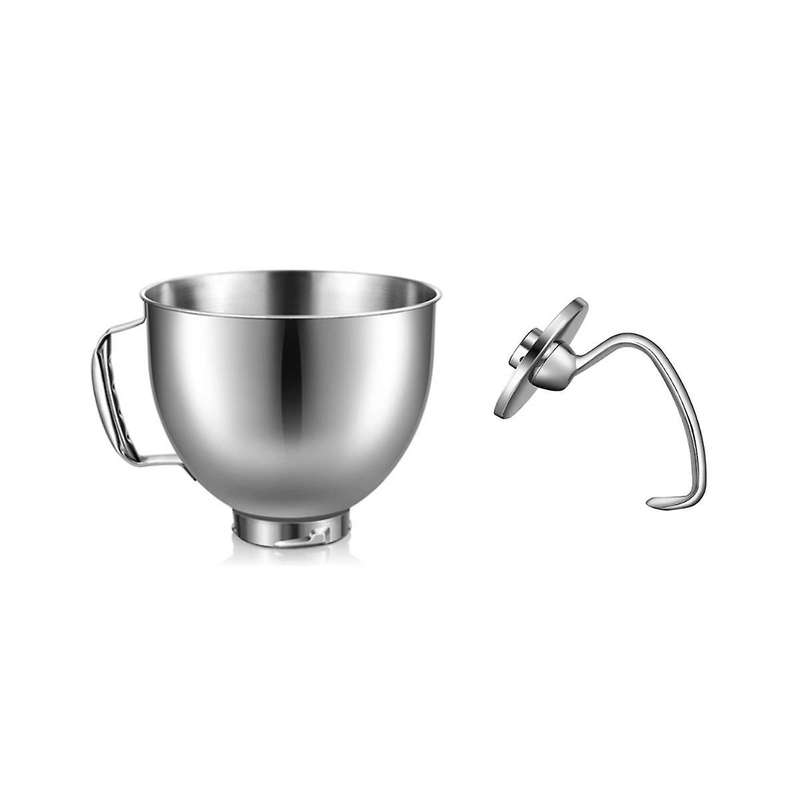 Stainless Steel Bowl Dough Hook for 4.5-5quart Tilt Head Stand Mixer for Mixer Mixer Flour Cake