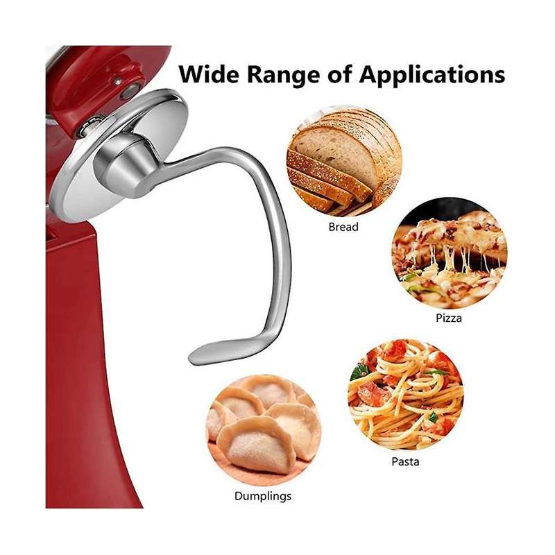 Stainless Steel Bowl Dough Hook for 4.5-5quart Tilt Head Stand Mixer for Mixer Mixer Flour Cake