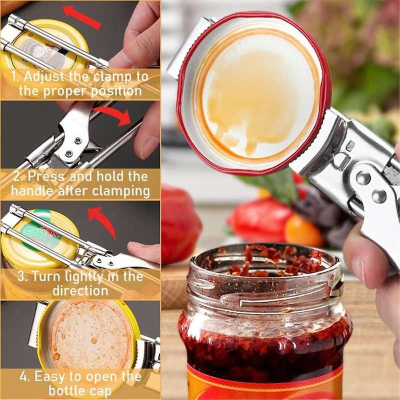 Stainless Steel Bottle Opener Linear Adjustable Can Opener Manual Screw Cap Can Opener