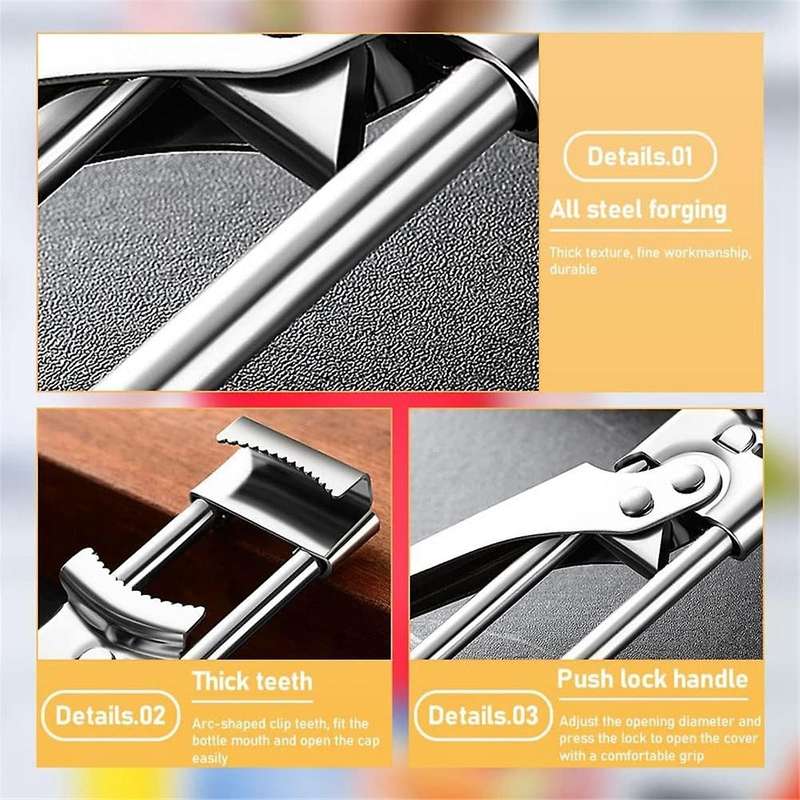 Stainless Steel Bottle Opener Linear Adjustable Can Opener Manual Screw Cap Can Opener