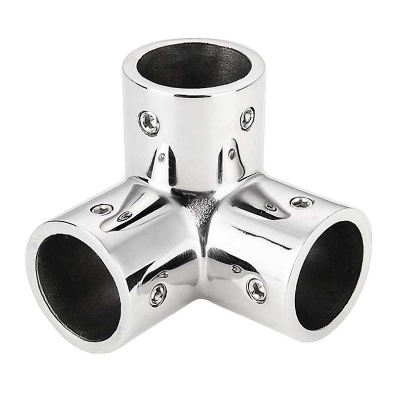 Stainless Steel Boat Tube Pipe 3 Way Connector for Ocean Yacht Dock Outdoor Awning Tube Fastener