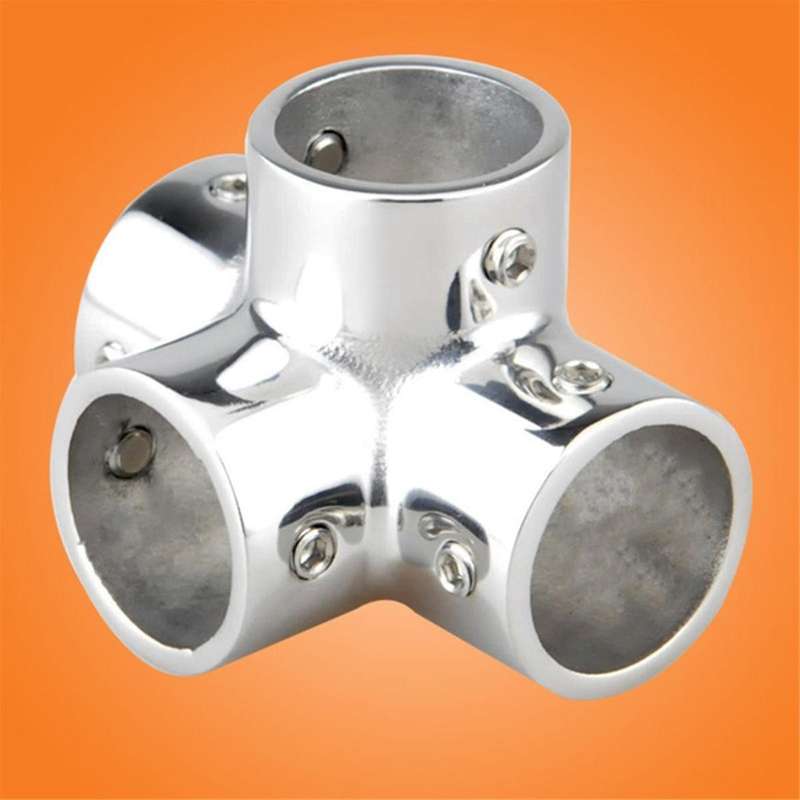 Stainless Steel Boat Tube Pipe 4 Way Connector for Ocean Yacht Dock Outdoor Awning Tube Fastener