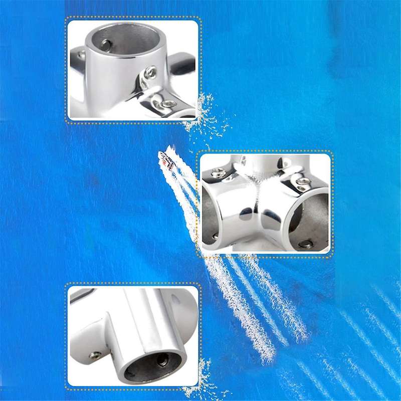 Stainless Steel Boat Tube Pipe 4 Way Connector for Ocean Yacht Dock Outdoor Awning Tube Fastener