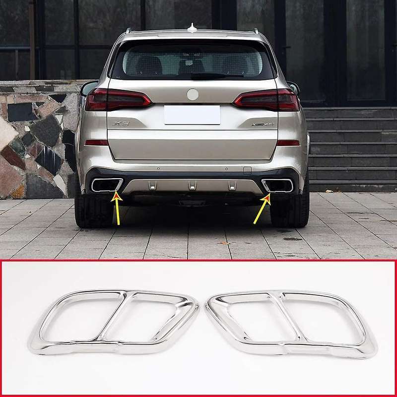 Stainless Steel Car Exhaust Muffler Pipe Cover Trim Tail Pipe Cover for  X5 G05 X7 G07 2019 2020 ( G