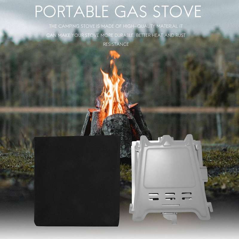 Stainless Steel Camping Stove Portable Foldable Wood Burning Backpacking Stove for Outdoor Camping,