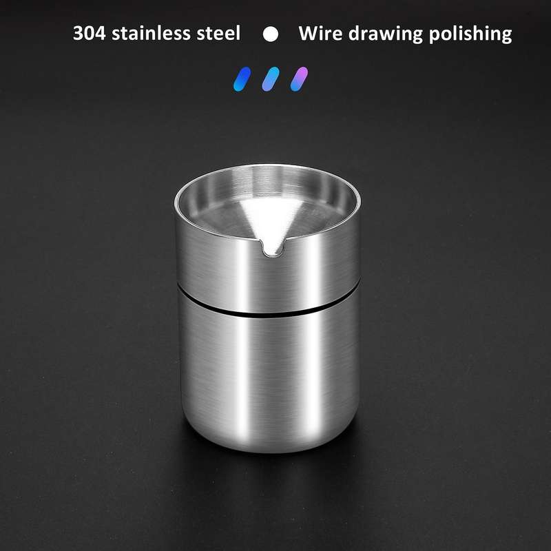 Stainless Steel Car Auto Cigarette Ashtray Ash Holder Lid Ashtray