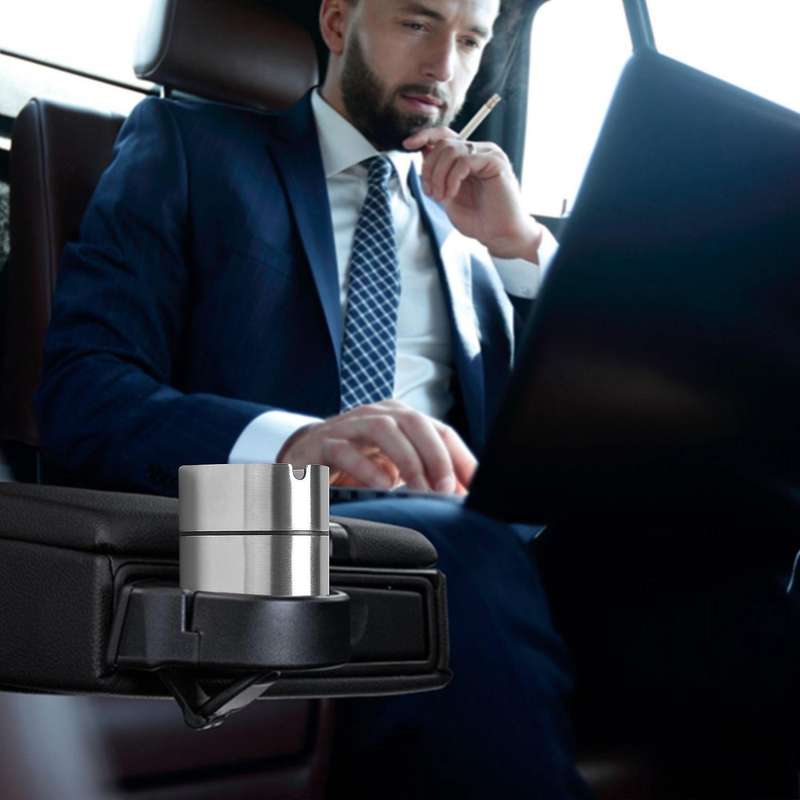Stainless Steel Car Auto Cigarette Ashtray Ash Holder Lid Ashtray