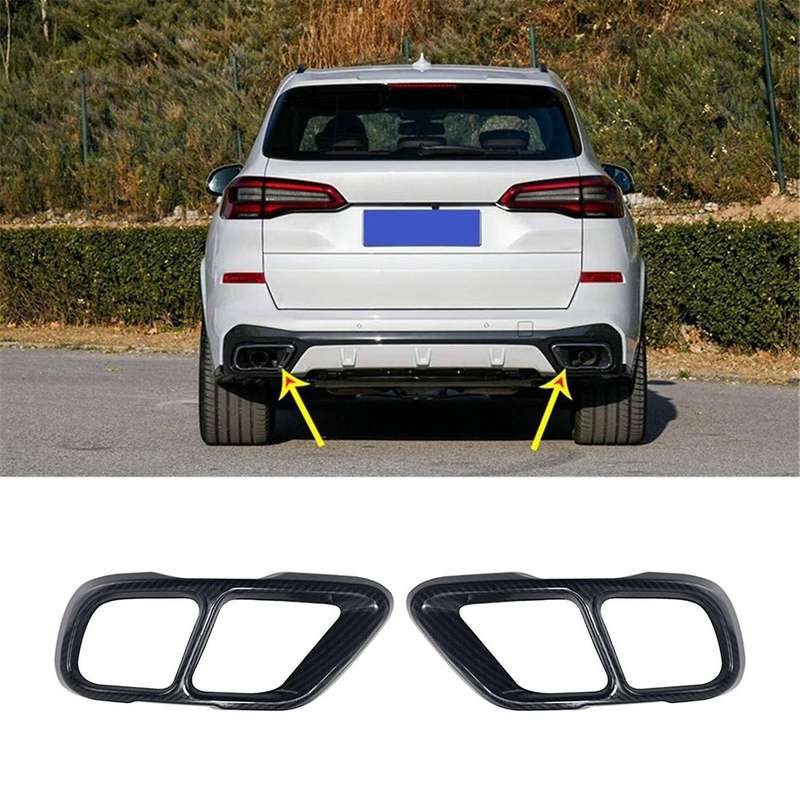 Stainless Steel Car Rear Exhaust Muffler Pipe Cover Trim Tail Throat Frame for X5 G05 X7 2019 2020,