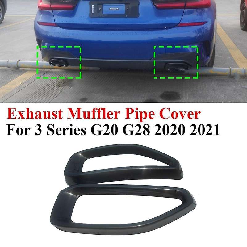 Stainless Steel Car Rear Exhaust Muffler Pipe Cover Trim Tail Throat Frame for 3 Series G20 G28 2020