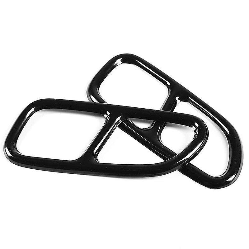 Stainless Steel Car Rear Tail Throat Decor Frame Car Exhaust Pipe Trim Cover Stickers for CLA Black