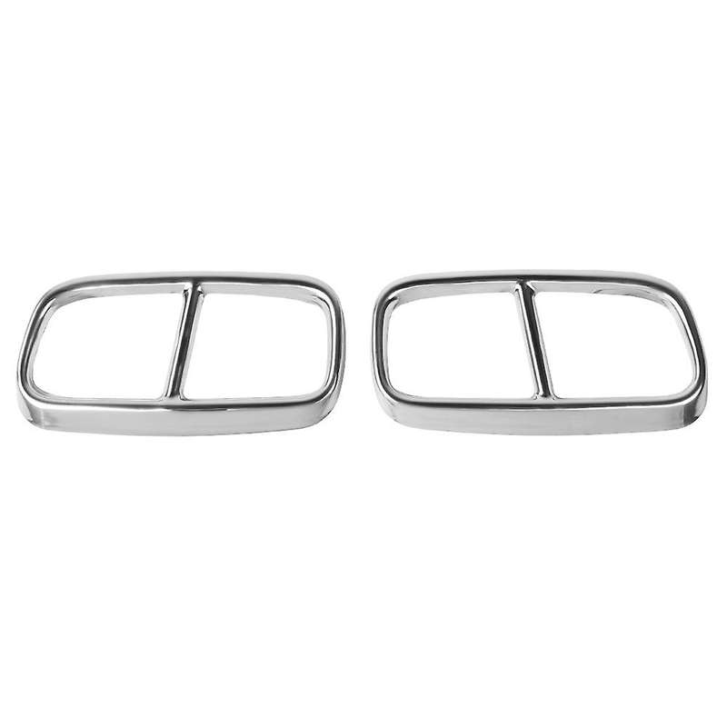Stainless Steel Car Rear Tail Throat Decor Frame Car Exhaust Pipe Trim Cover Stickers for 2015-2020