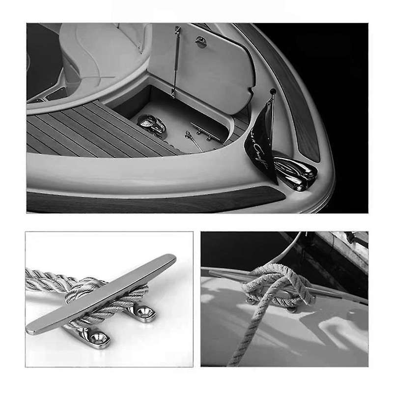 Stainless Steel Cleat Foldable Boat Cleats Folding Deck Mooring Cleat Flush Mount Cleat,4pcs,6inch