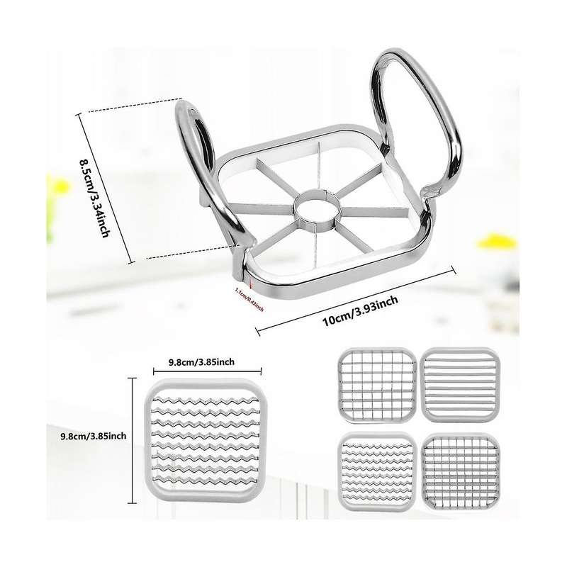 Stainless Steel Chip Cutter, Potato Cutter Is Very Versatile with 5 Different Blade Shapes, Potato S