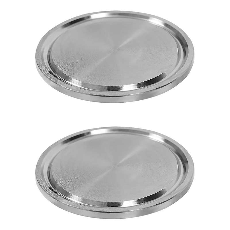 Stainless Steel Clamp Plugs, 2PCS Clamp End Cap, 1.5 Inch 304 Stainless Steel Sanitary Plug, for 2In