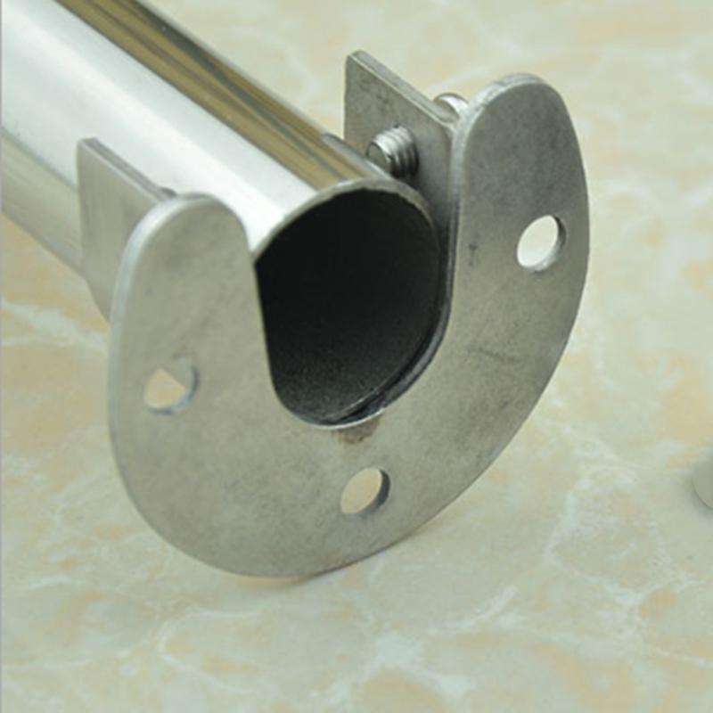 Stainless Steel Closet Closet Bracket, U-Shaped Open Socket Bracket, Shower Curtain Rod End Support