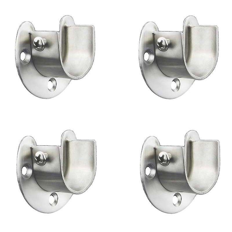 Stainless Steel Closet Closet Bracket, U-Shaped Open Socket Bracket, Shower Curtain Rod End Support