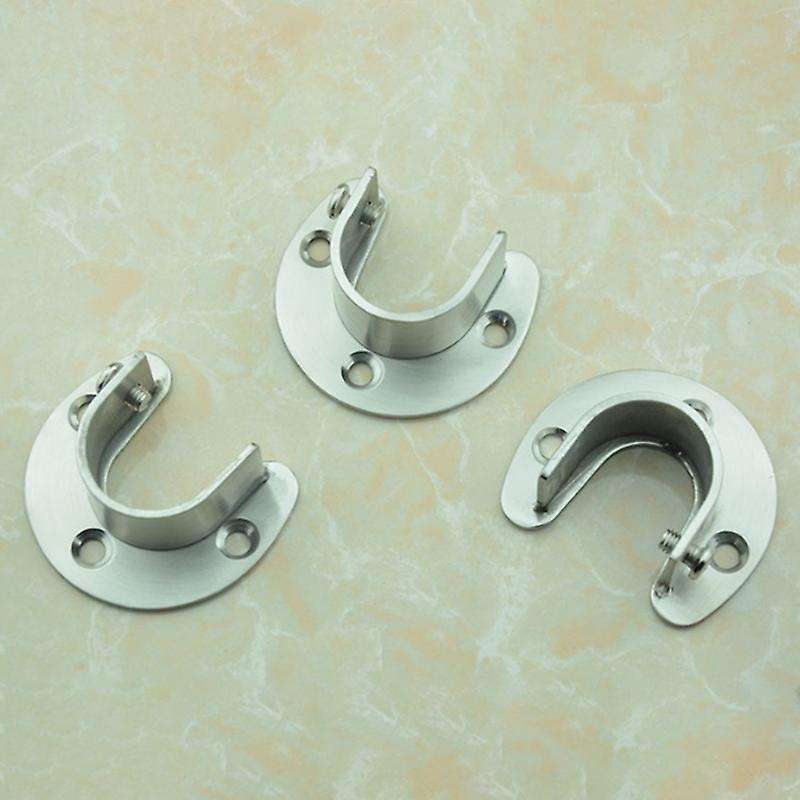 Stainless Steel Closet Closet Bracket, U-Shaped Open Socket Bracket, Shower Curtain Rod End Support