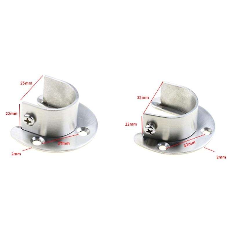 Stainless Steel Closet Closet Bracket, U-Shaped Open Socket Bracket, Shower Curtain Rod End Support