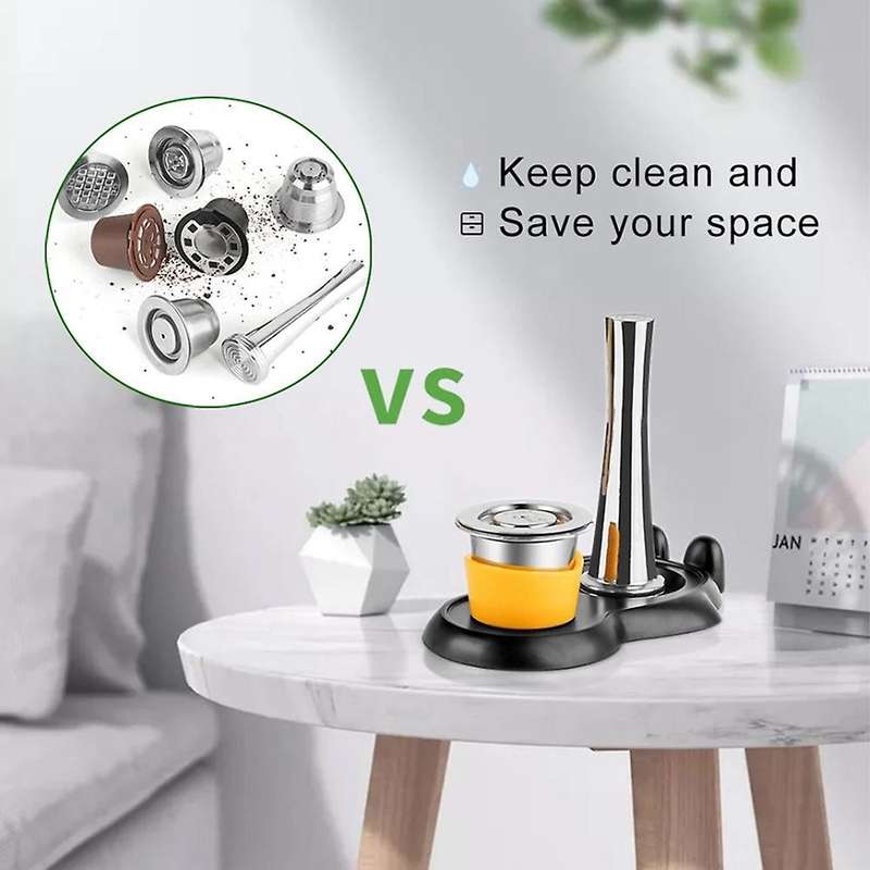 Stainless Steel Coffee Capsule Hammer Base Set Refillable Coffee Pod Coffee Machine Accessories for