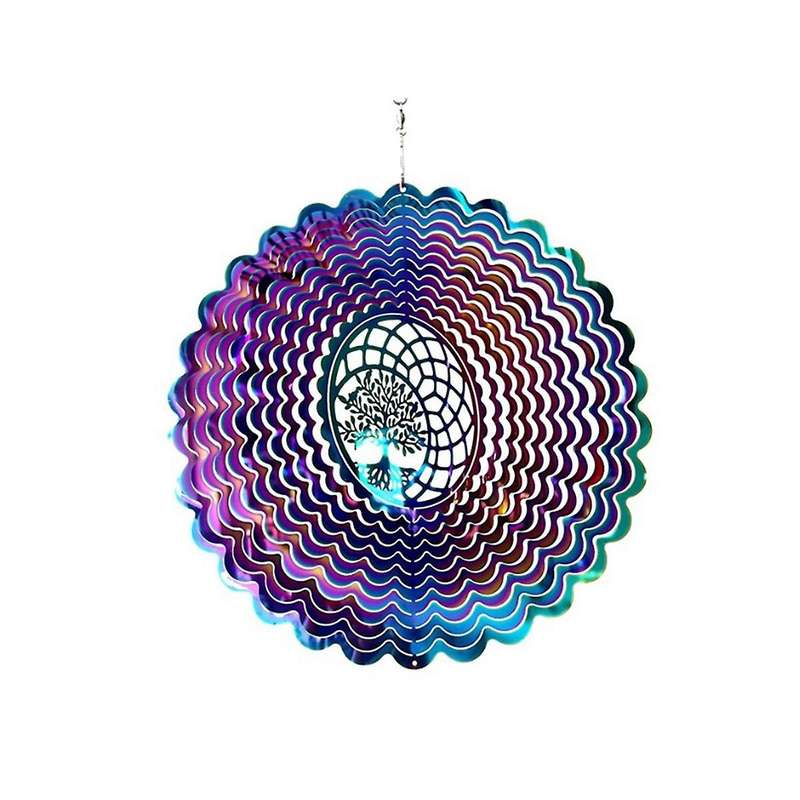 Stainless Steel Colorful Wind Spinner 3D Stainless Steel Metal Art Hanging Wind Spinner Dynamic Gard