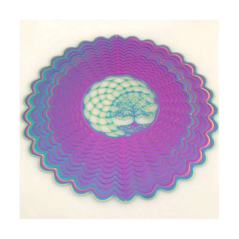 Stainless Steel Colorful Wind Spinner 3D Stainless Steel Metal Art Hanging Wind Spinner Dynamic Gard