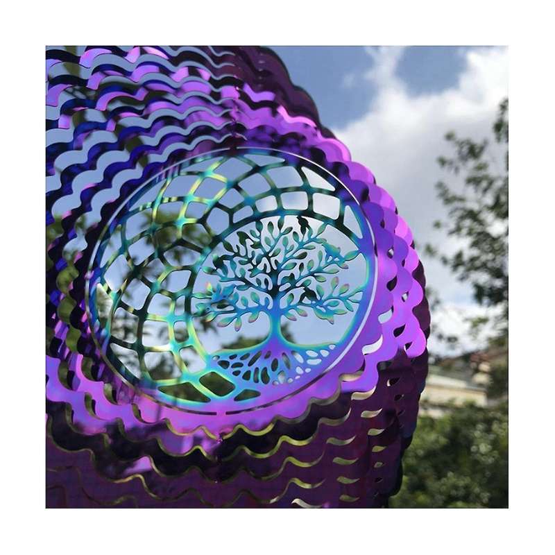 Stainless Steel Colorful Wind Spinner 3D Stainless Steel Metal Art Hanging Wind Spinner Dynamic Gard