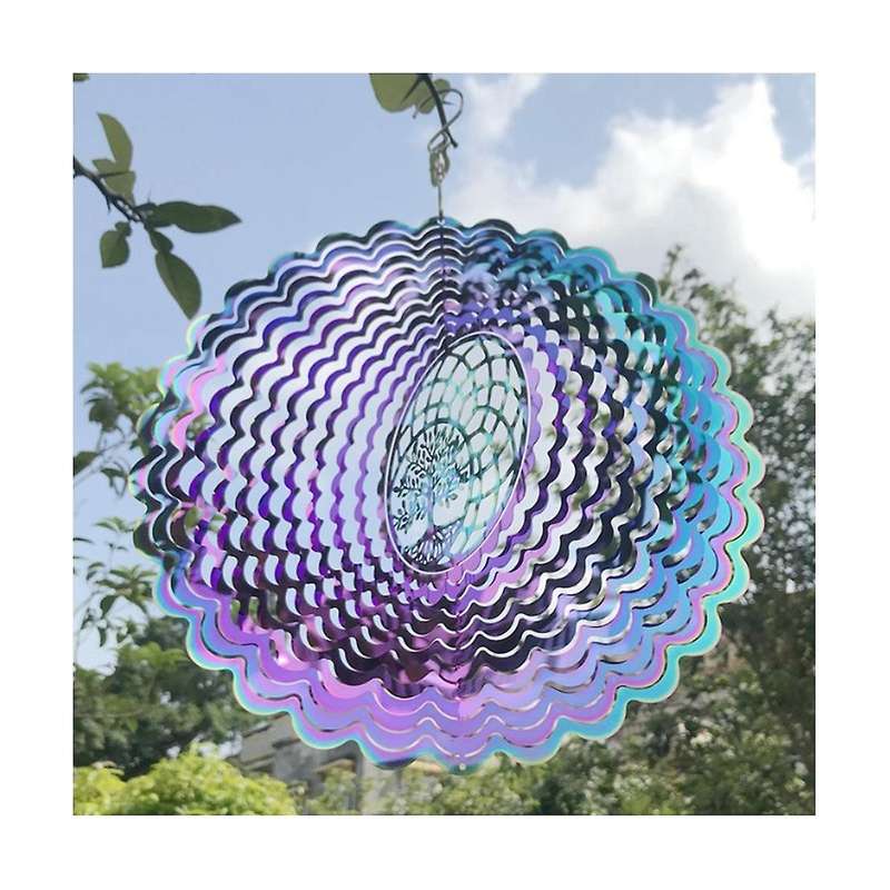 Stainless Steel Colorful Wind Spinner 3D Stainless Steel Metal Art Hanging Wind Spinner Dynamic Gard