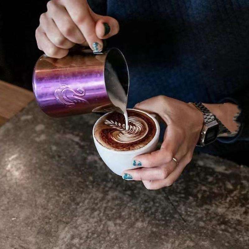 Stainless Steel Coffee Frothing Pitcher Thicken 400ML Milk Jug Cream Frother Pitcher Latte Art Cup B