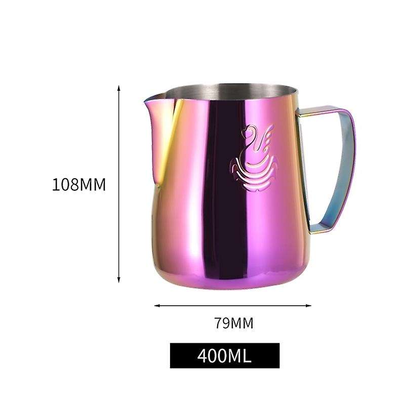 Stainless Steel Coffee Frothing Pitcher Thicken 400ML Milk Jug Cream Frother Pitcher Latte Art Cup B