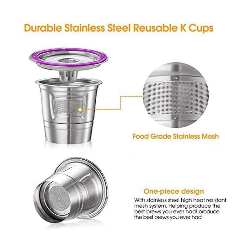 Stainless Steel Coffee Cup Reusable K Cup for 2.0/1.0 Mini Plus Coffee Filter Accessory Coffee Cup R