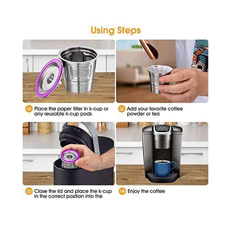 Stainless Steel Coffee Cup Reusable K Cup for 2.0/1.0 Mini Plus Coffee Filter Accessory Coffee Cup R