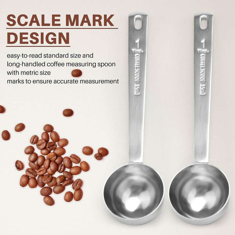 Stainless Steel Coffee Spoon Long Handle Coffee Measuring Spoon Metal 1 Tablespoon Coffee Spoon Cof