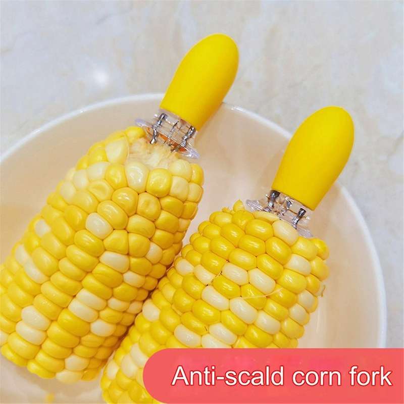 Stainless Steel Corn Holders Design Corn Cob Holders BBQ Forks Skewers Corn Camping Tool