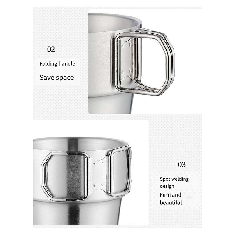Stainless Steel Cup Stackable Coffee Cup Outdoor Drinkware Water Cup Beer Mug Camping Mug for Picnic