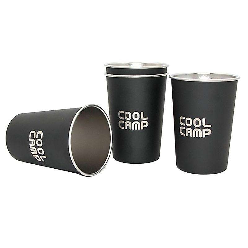 Stainless Steel Cup 350ML Metal Water Cup Coffee Cup Food Grade Cup Camping 4 Piece Set Cup Portable